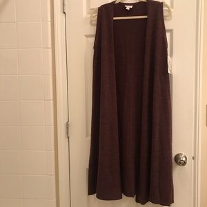 LuLaRoe Joy Vest - Long, brown knit vest